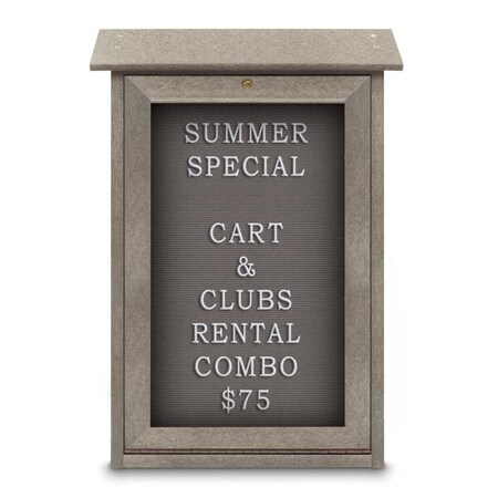 United Visual Products Outdoor Enclosed Combo Board, 48"x36", Gold Frame/Wht Porc & Ultramarine UVCB4836ODG-WHTPORC-ULTMAR